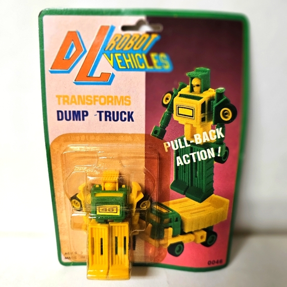 DL Robot Vehicles "Dump Truck Pull Back Action!" Set of 4 (Generic Transformers) - Picture 2 of 5